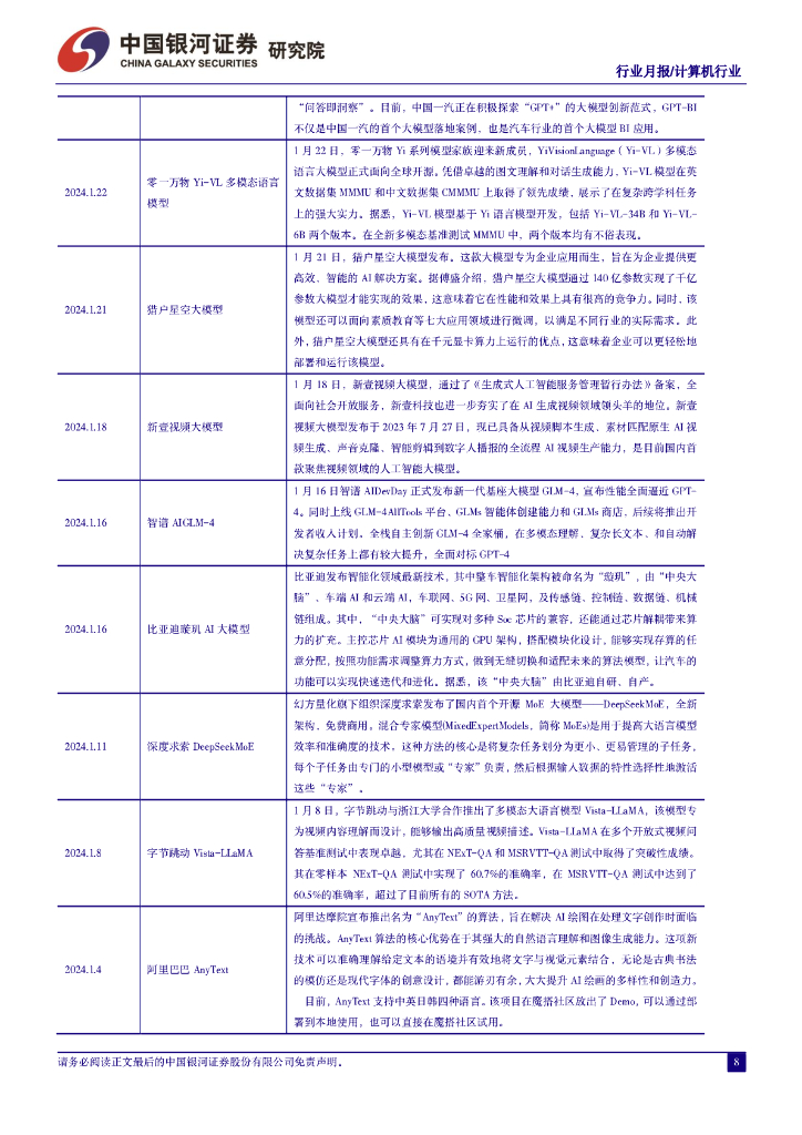 中国银河：1月人工智能行业月报：产业积极向好，估值安全边际显著提升_第9页