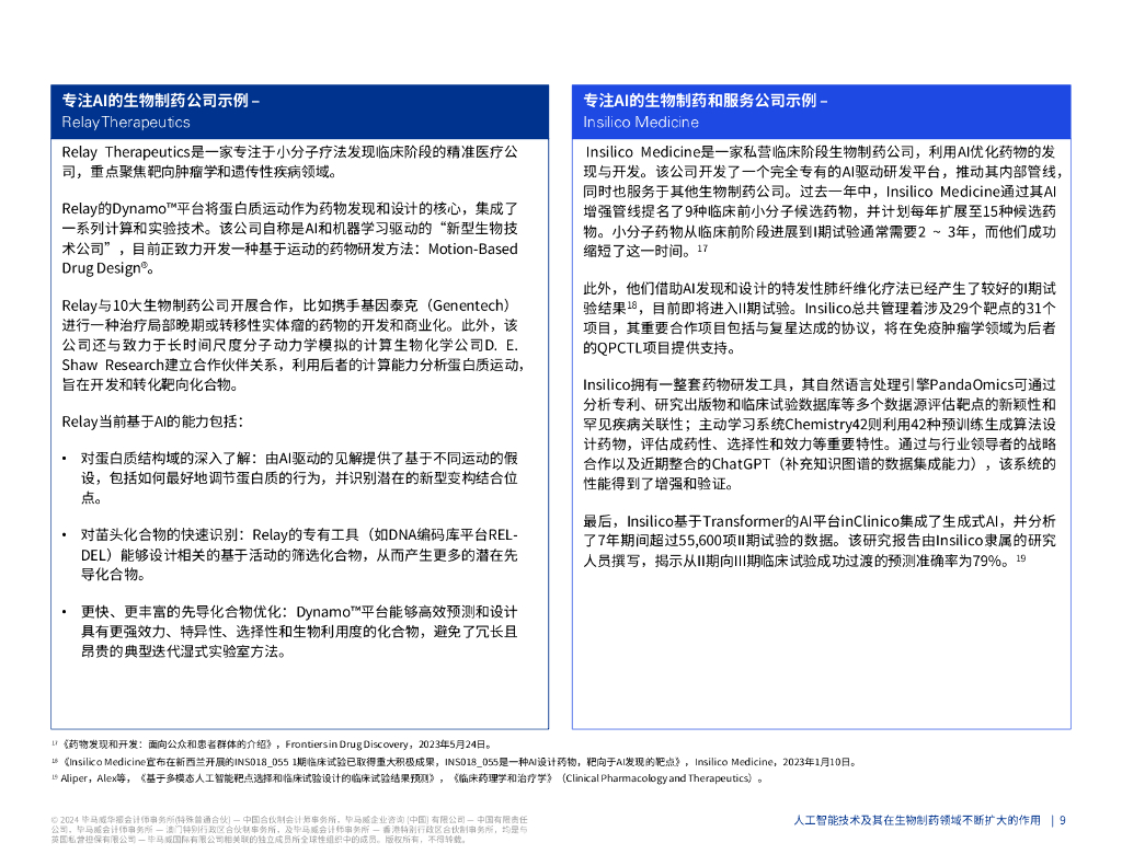毕马威：2024人工智能技术及其在生物制药领域不断扩大的作用研究报告_第10页