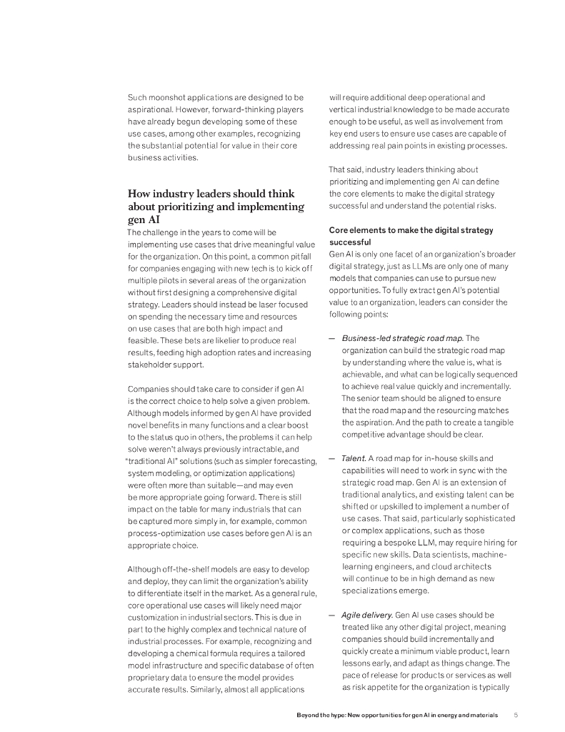 麦肯锡：2024生成式人工智能在能源和材料领域中的新机遇报告（英文版）_第9页
