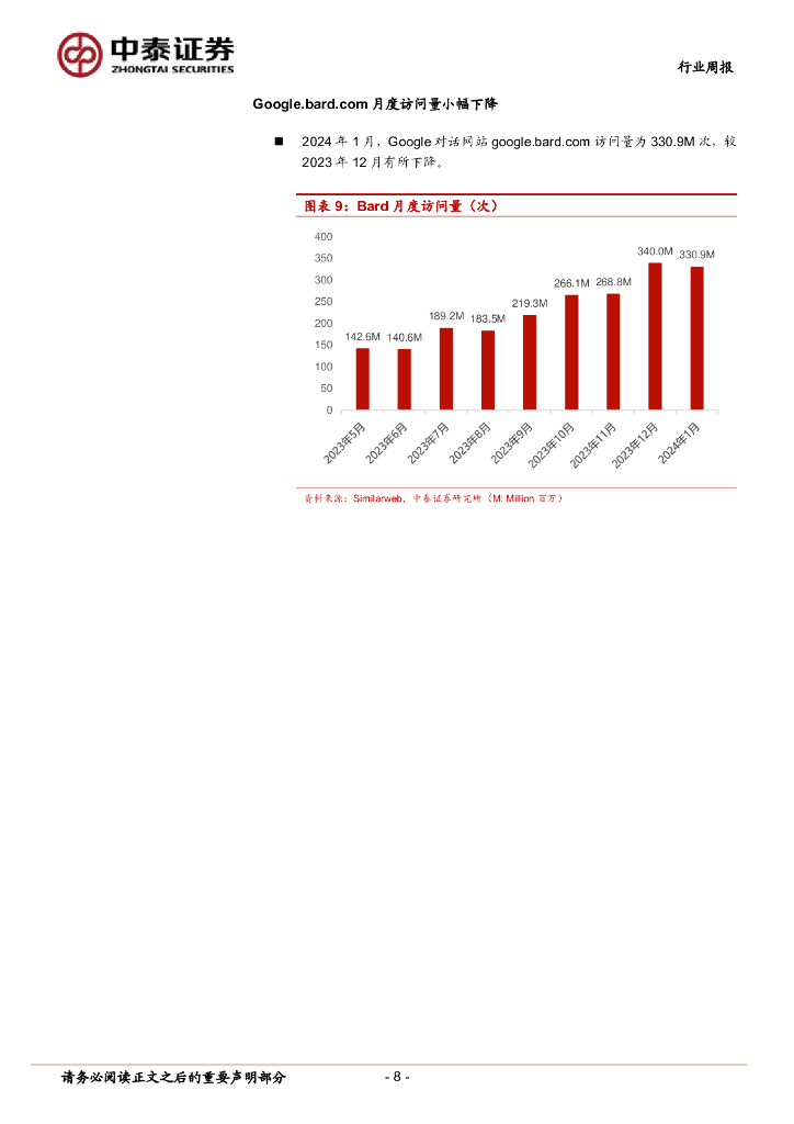 中泰证券：人工智能行业双周报：OpenAI发布视频生成模型Sora，Google推出多模态Gemini 1.5版本_第8页