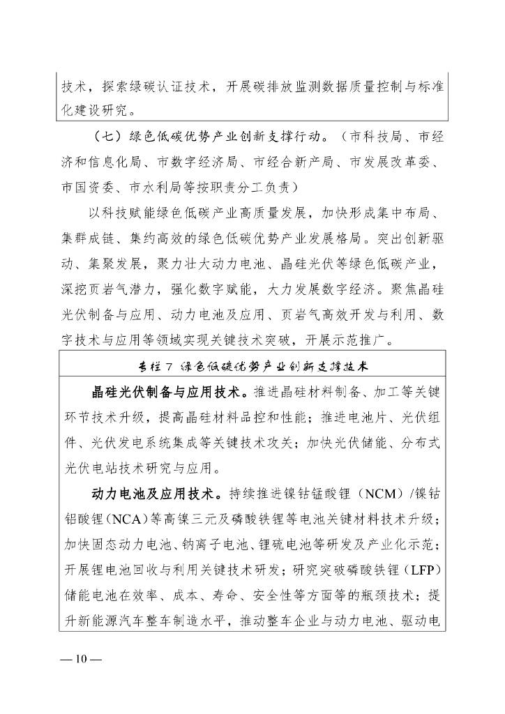 宜宾科技局：宜宾市科技支撑碳达峰碳中和行动方案（征求意见稿）_第10页
