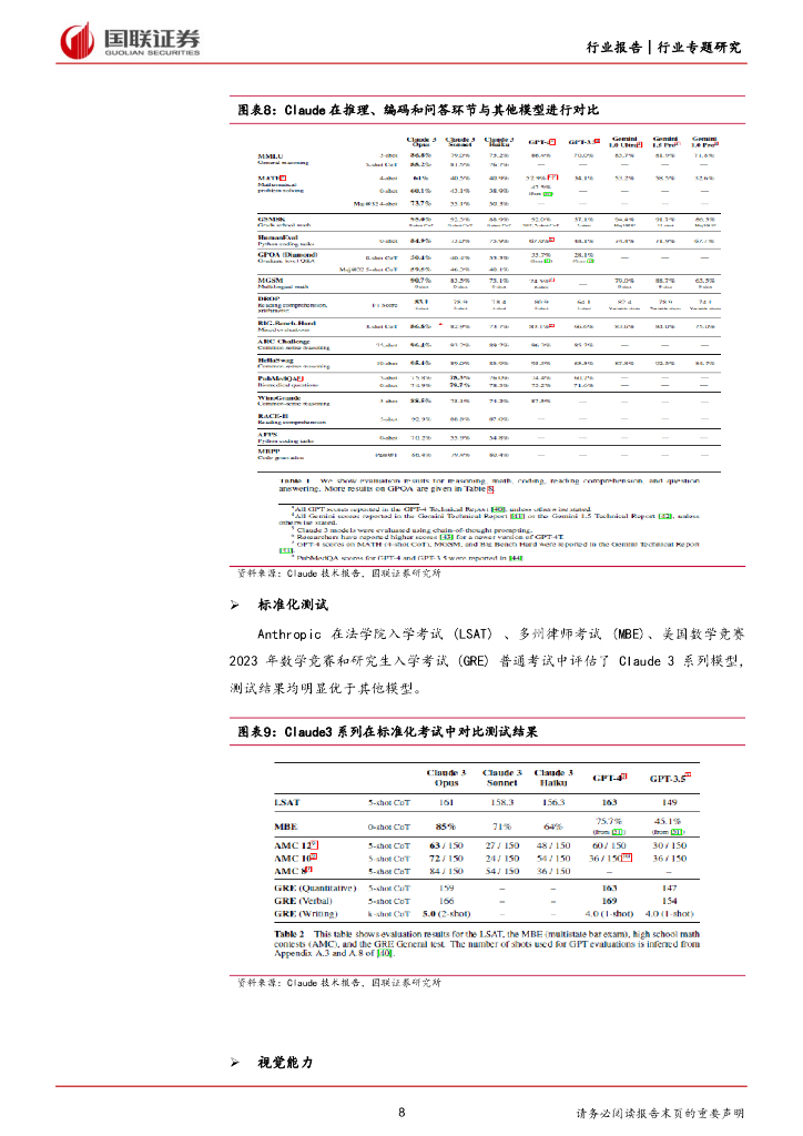 国联证券：计算机行业专题研究：Claude3大模型发布，人工智能发展持续演绎_第8页