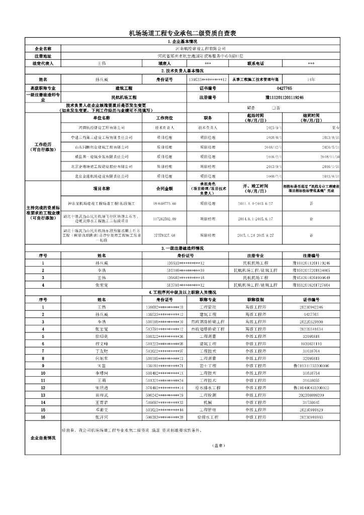 企业资质核查整改材料自查
