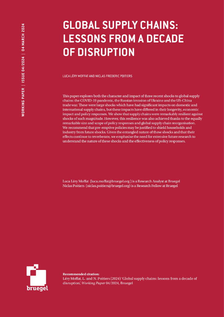 Bruegel：全球<em>供应链</em>：十年破坏的教训报告（英文版） 海报