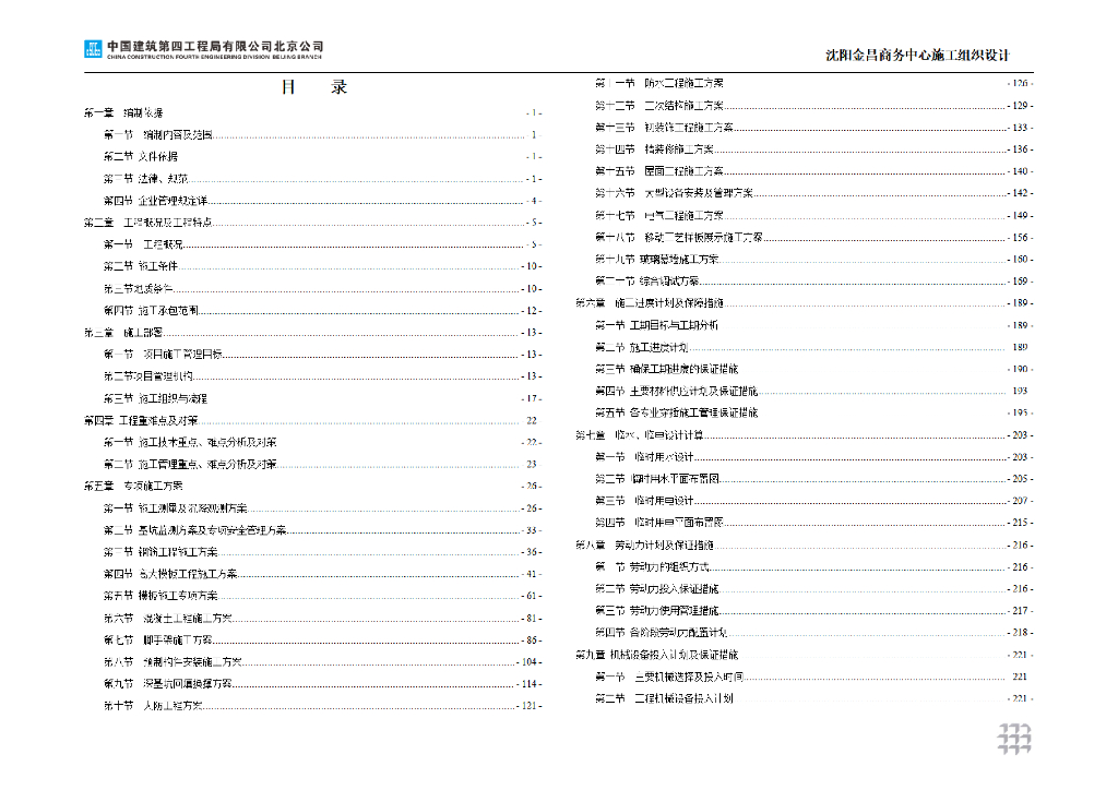 中建商务中心施工组织设计433P2019