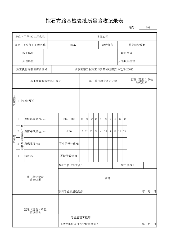 安徽城镇道路工程路基验收记录表36P_第10页