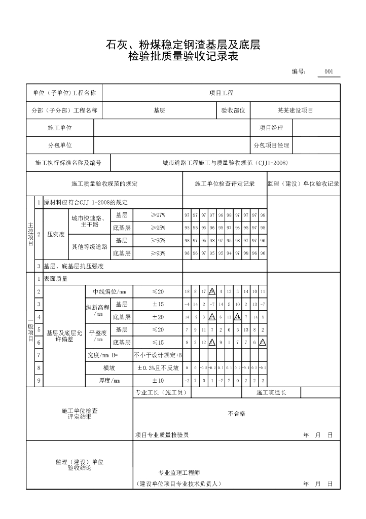 安徽城镇道路工程基层验收记录表16P_第6页