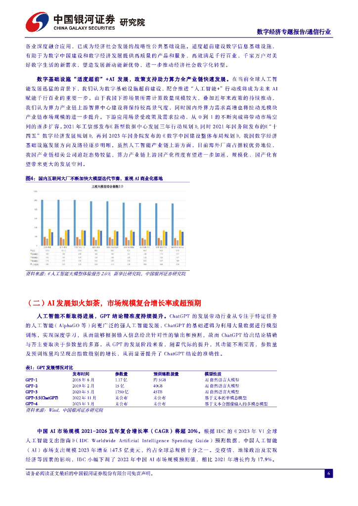 中国银河：通信数字经济专题报告：人工智能行业应用如火如荼，数字经济算力基建再接再砺_第6页