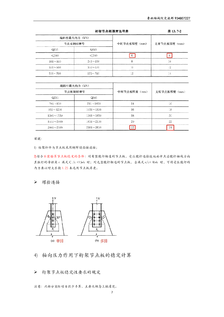 桁架连接板节点形式、构造、计算及算例等_第7页