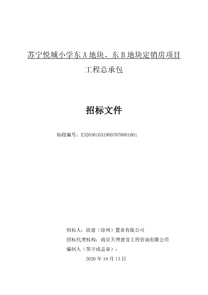 小学东A、B地块定销房项目招标文件119p