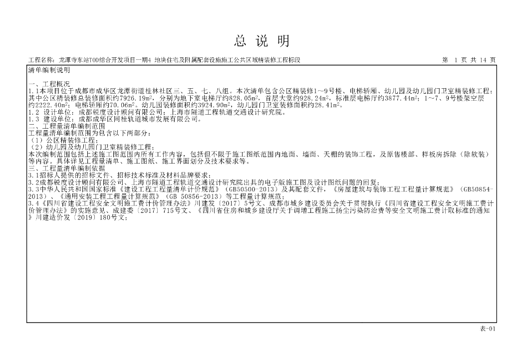 龙潭寺东站TOD综合项目清单案例2878P