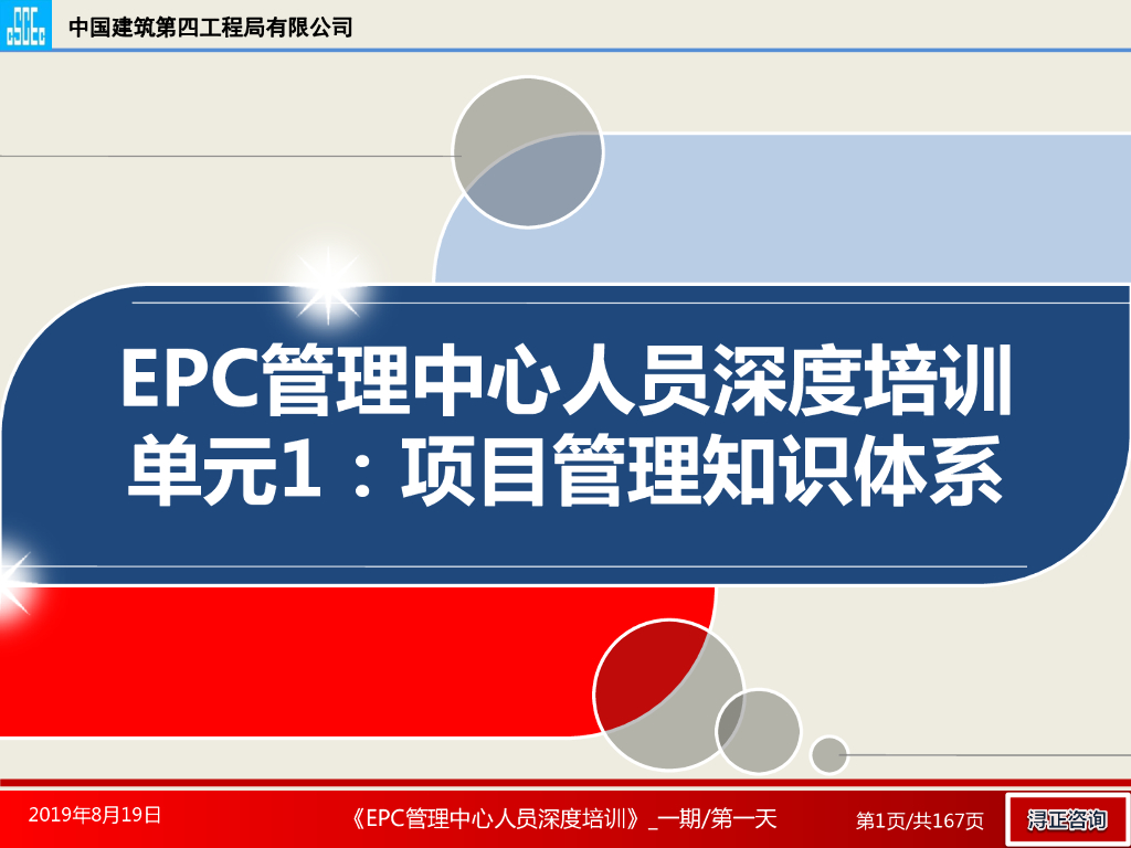 中建项目管理知识体系培训（166页）