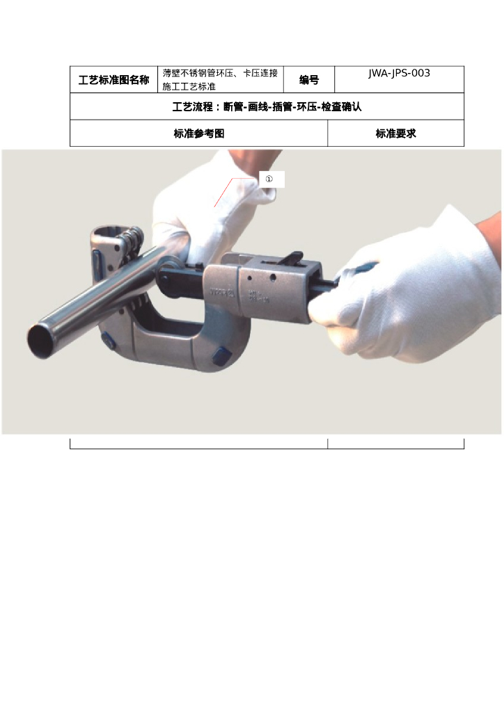 薄壁不锈钢管环压连接施工工艺标准
