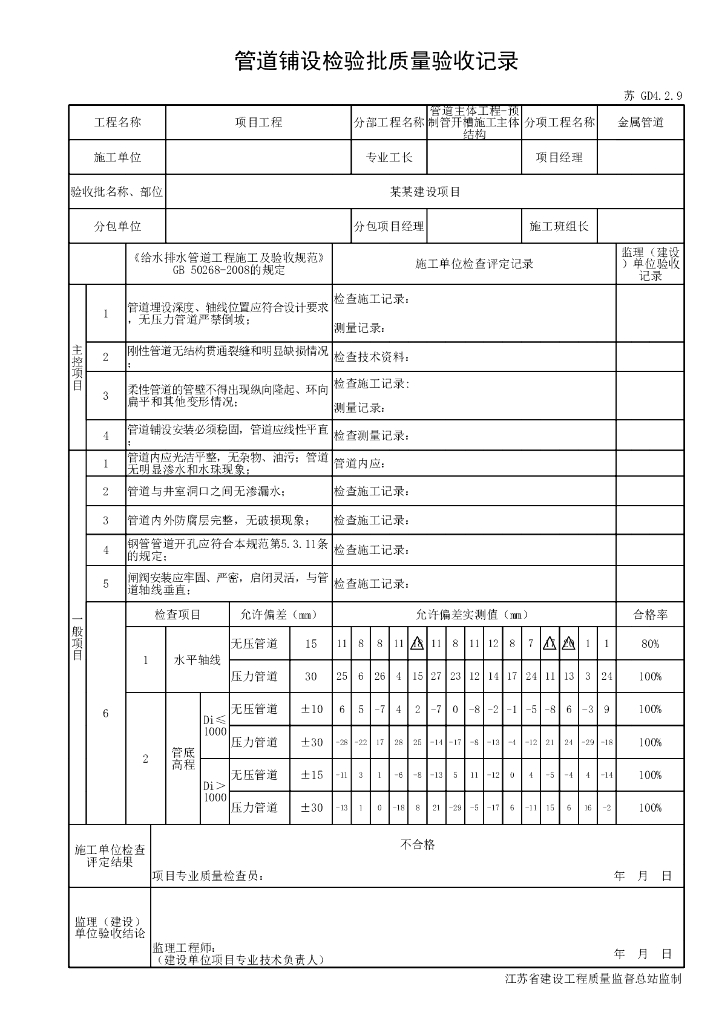 江苏省市政管道工程金属管道施工资料_第8页