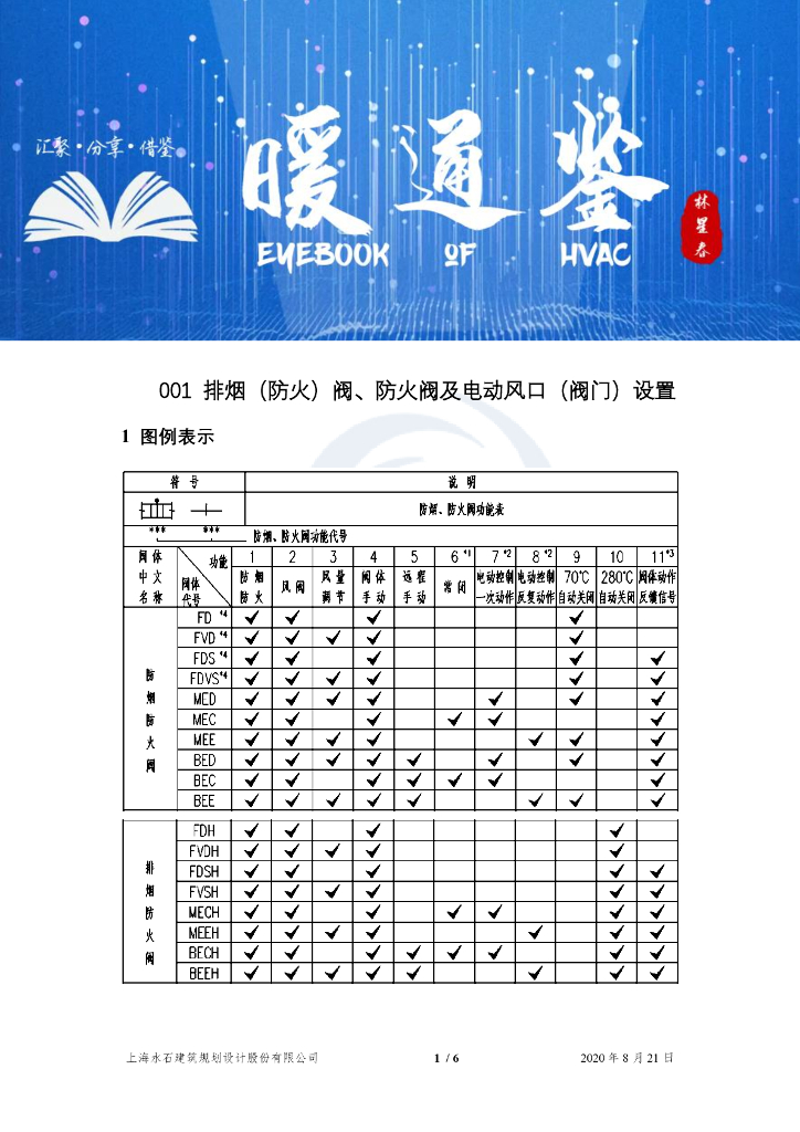 【暖通】排烟阀和防火阀及电动风口设置