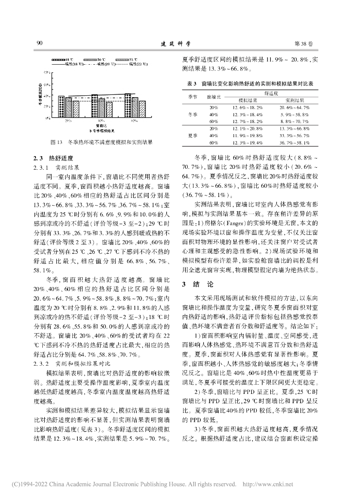 窗面积影响室内热舒适的实测与模拟对比研究_第7页