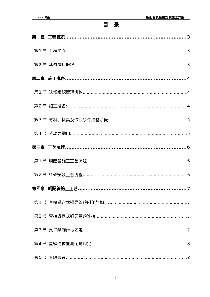 电气明配管及电缆桥架安装工艺流程17页