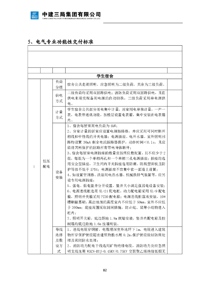 学校设计案例电气专业功能性交付标准