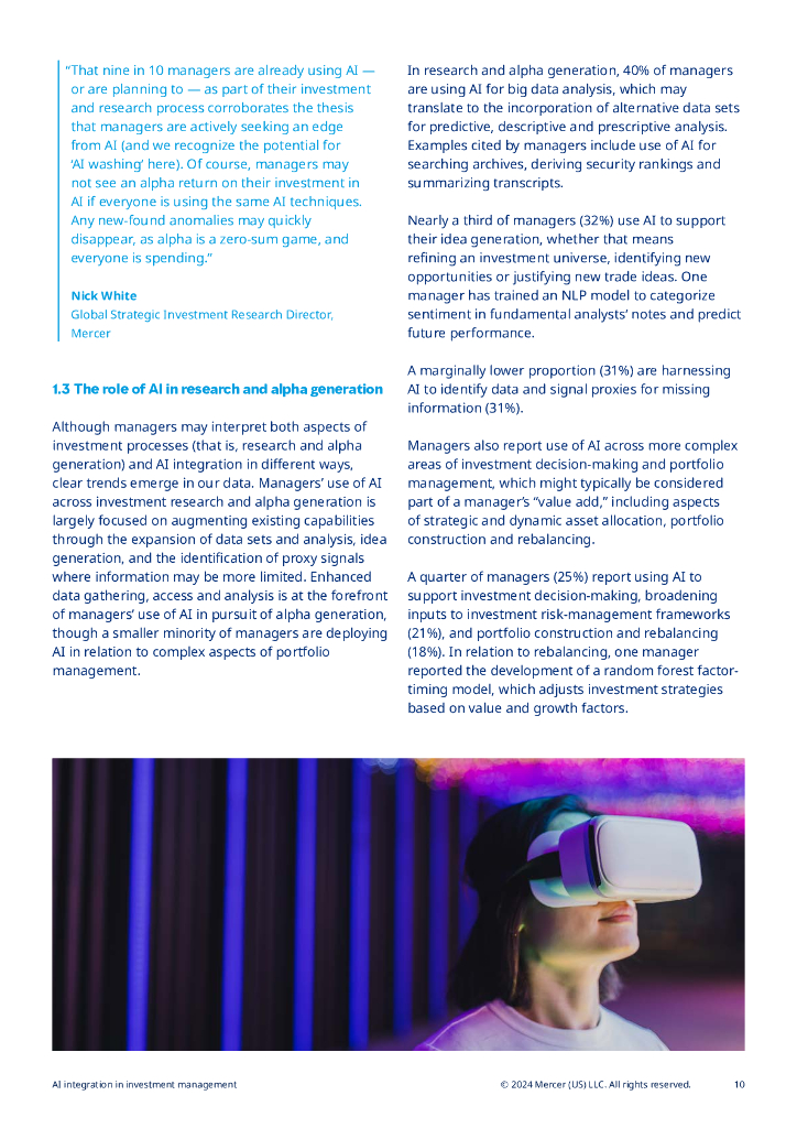 Mercer美世咨询：2024人工智能在投资管理中的应用研究报告（英文版）_第10页