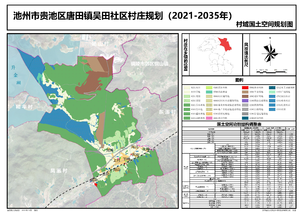 安徽省池州市贵池区唐田镇吴田社区村庄规划（2021-2035年）
