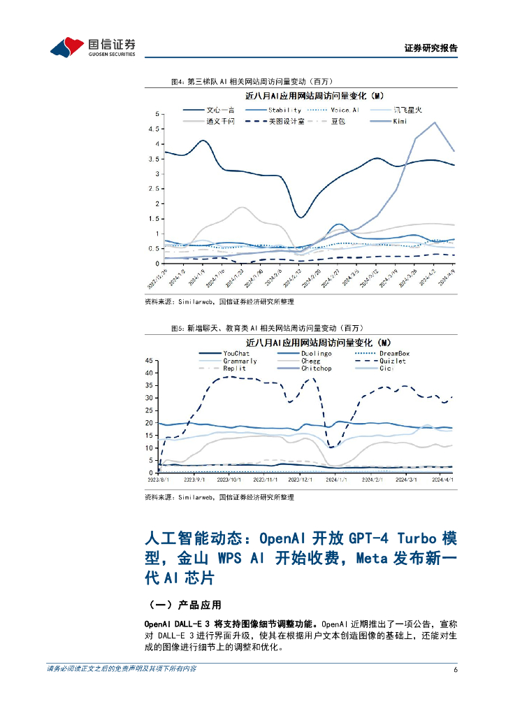 国信证券：人工智能周报（24年第15周）：OpenAI开放GPT-4Turbo模型，Meta发布新一代AI芯片_第6页