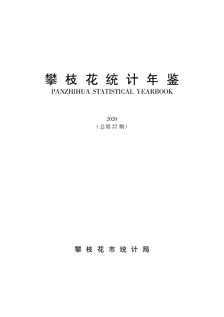 攀枝花统计年鉴2020