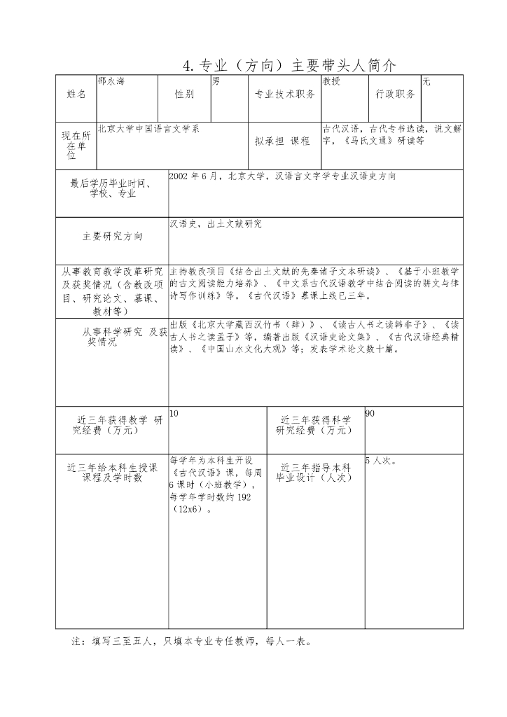 北京大学本科专业（方向）设置申请表（2022年修订）汉语言文学（古文字学方向）_第6页
