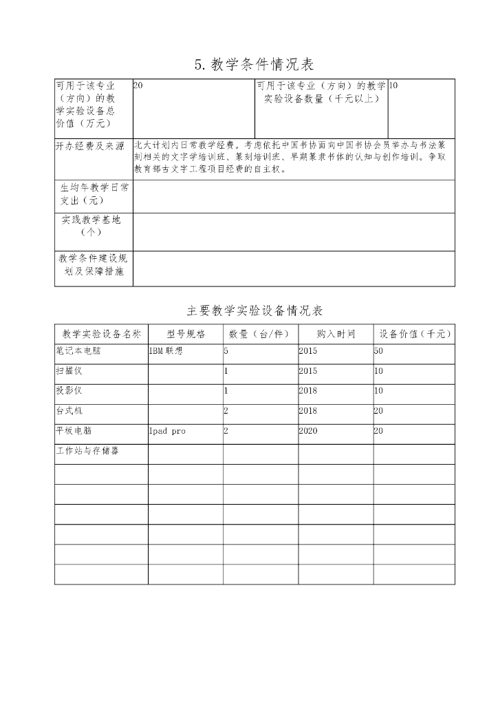 北京大学本科专业（方向）设置申请表（2022年修订）汉语言文学（古文字学方向）_第9页