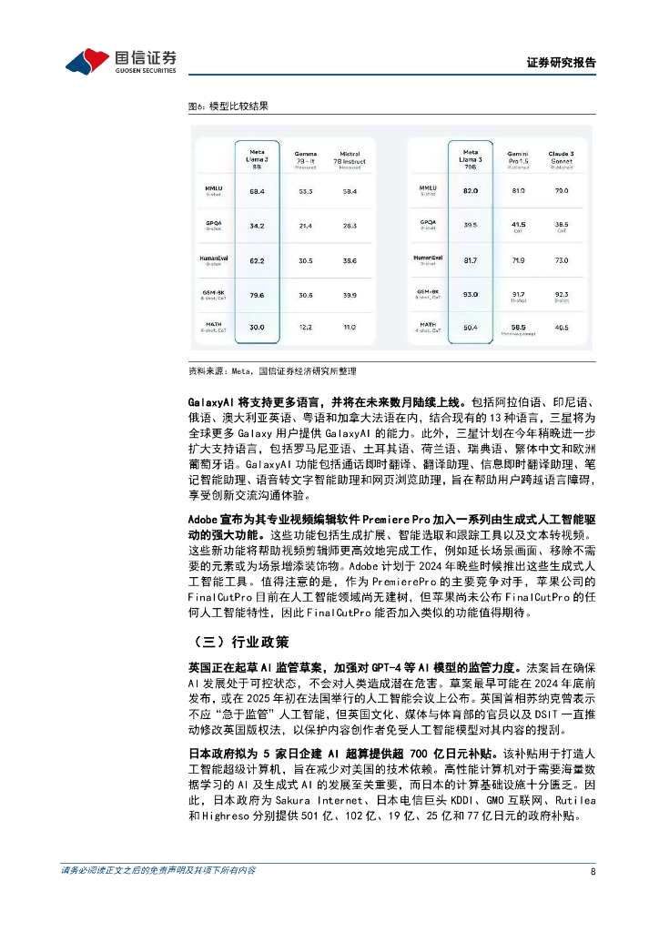 国信证券：人工智能周报（24年第16周）：百度推出AI原生操作系统DuerOSX，Meta发布Llama3开源大语言模型_第8页