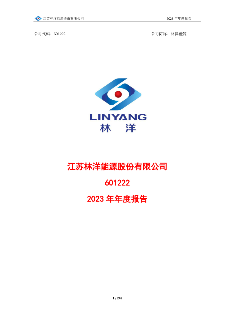 601222-林洋<em>能源</em>：江苏林洋<em>能源</em>股份有限公司2023年年度报告 海报