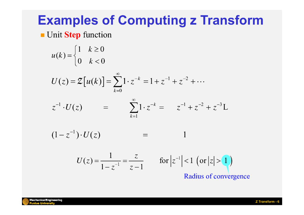 Purdue University：The z-Transform and Difference Equations_第6页