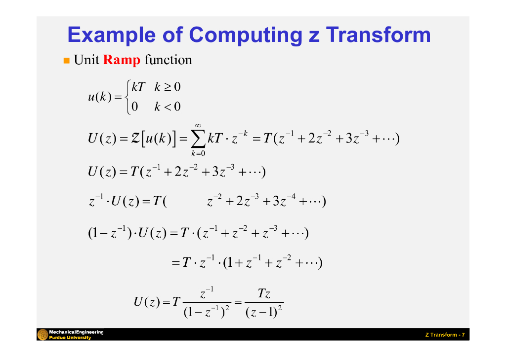 Purdue University：The z-Transform and Difference Equations_第7页