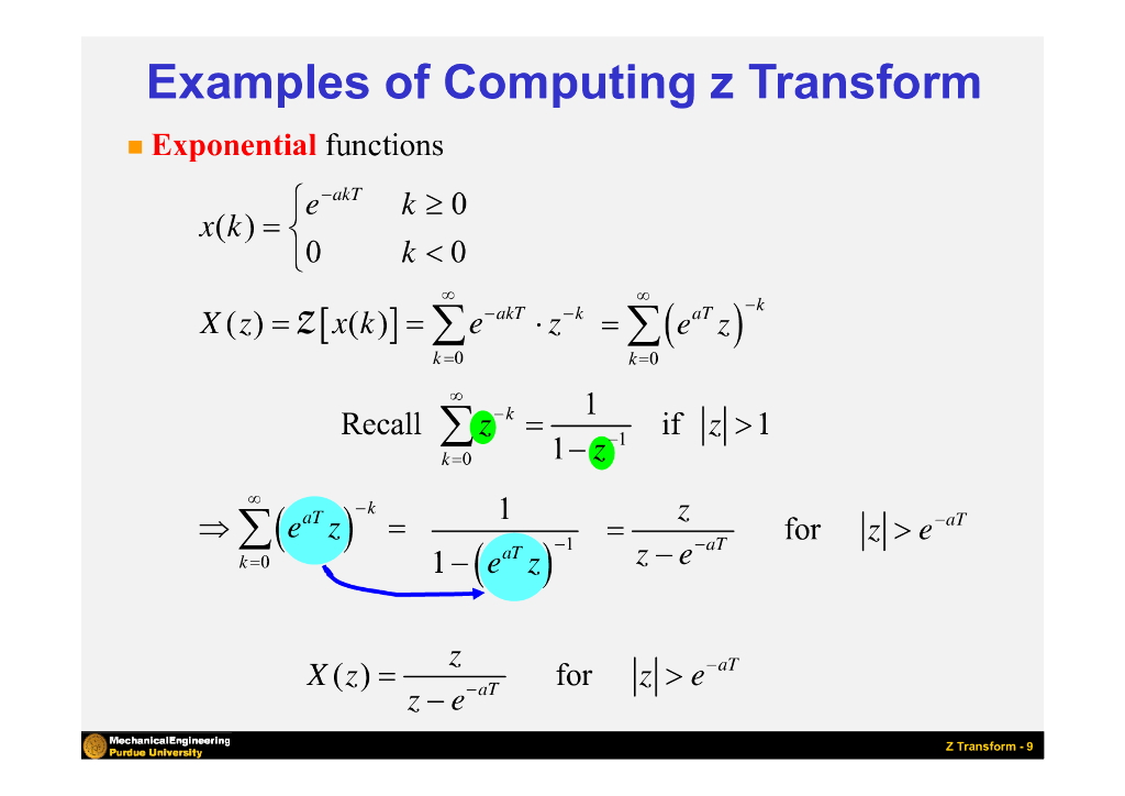 Purdue University：The z-Transform and Difference Equations_第9页