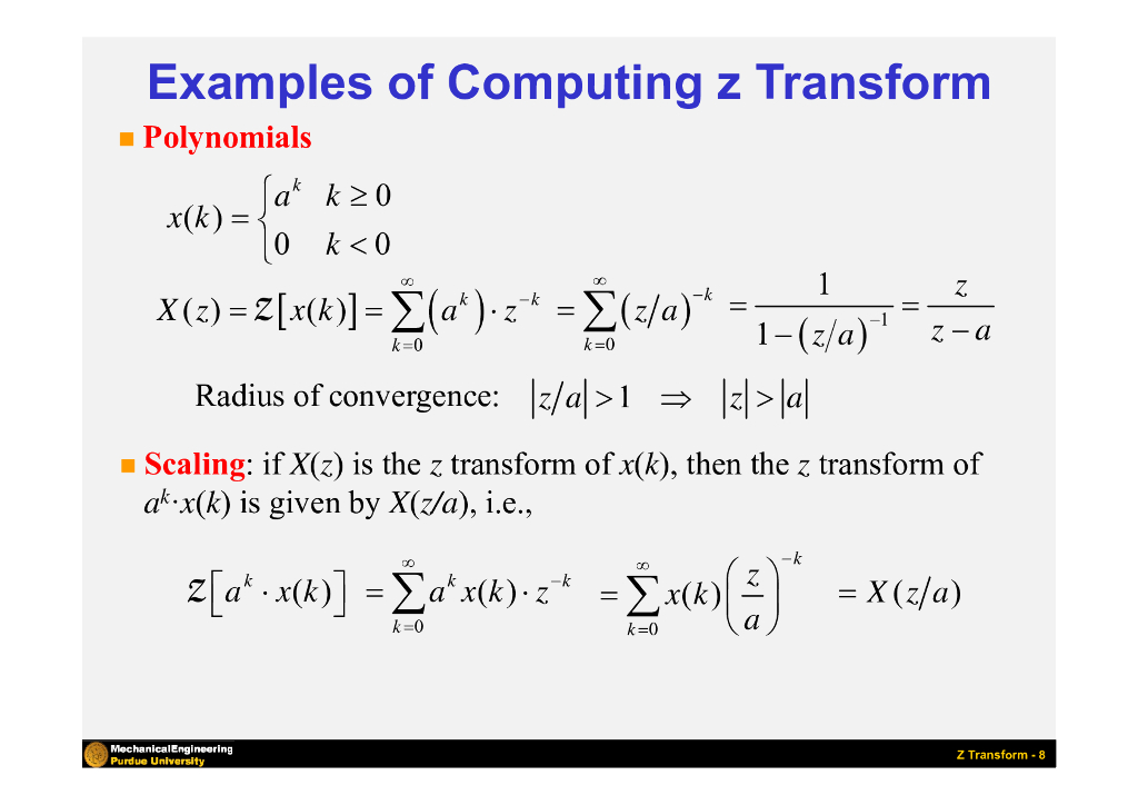 Purdue University：The z-Transform and Difference Equations_第8页
