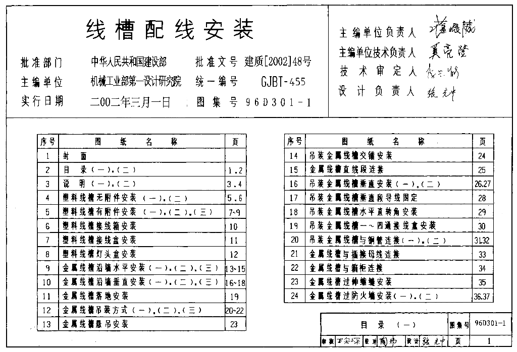 D301-1～3 室内管线安装图集（2004年合订本）