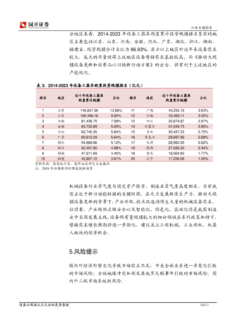 国开证券：机械设备：推动大规模设备更新，发展新质生产力_第9页