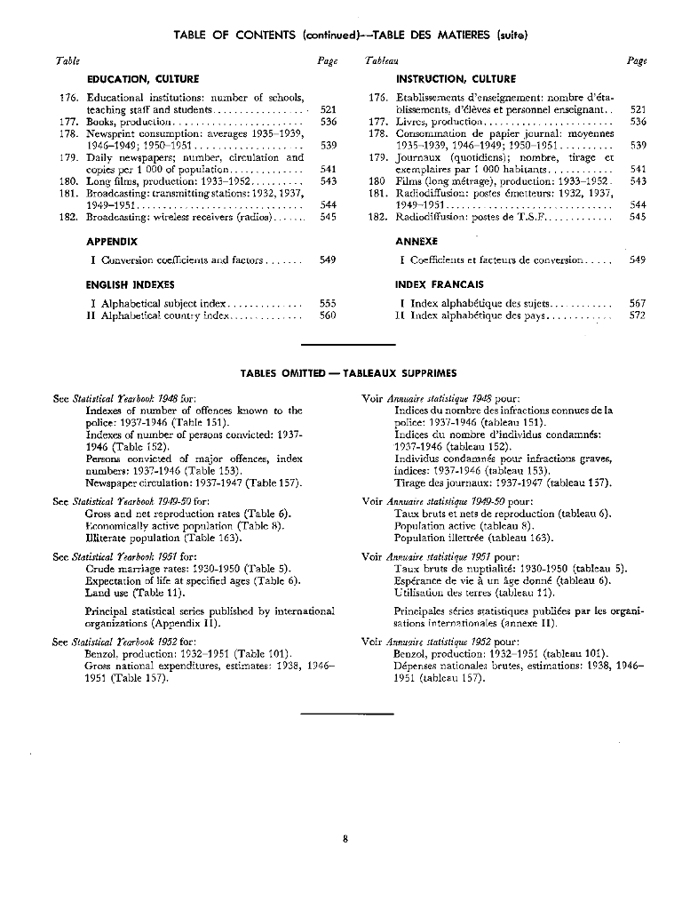 联合国统计年鉴1953（第5期）（英文版）_第8页