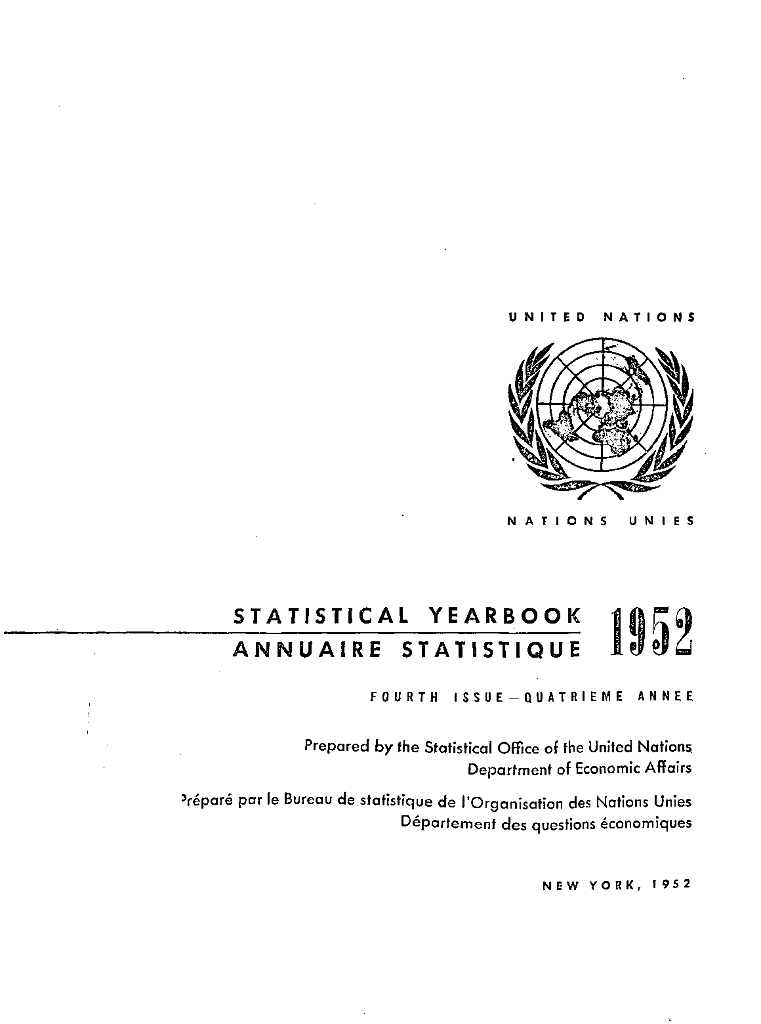 联合国统计年鉴1952（第4期）（英文版）