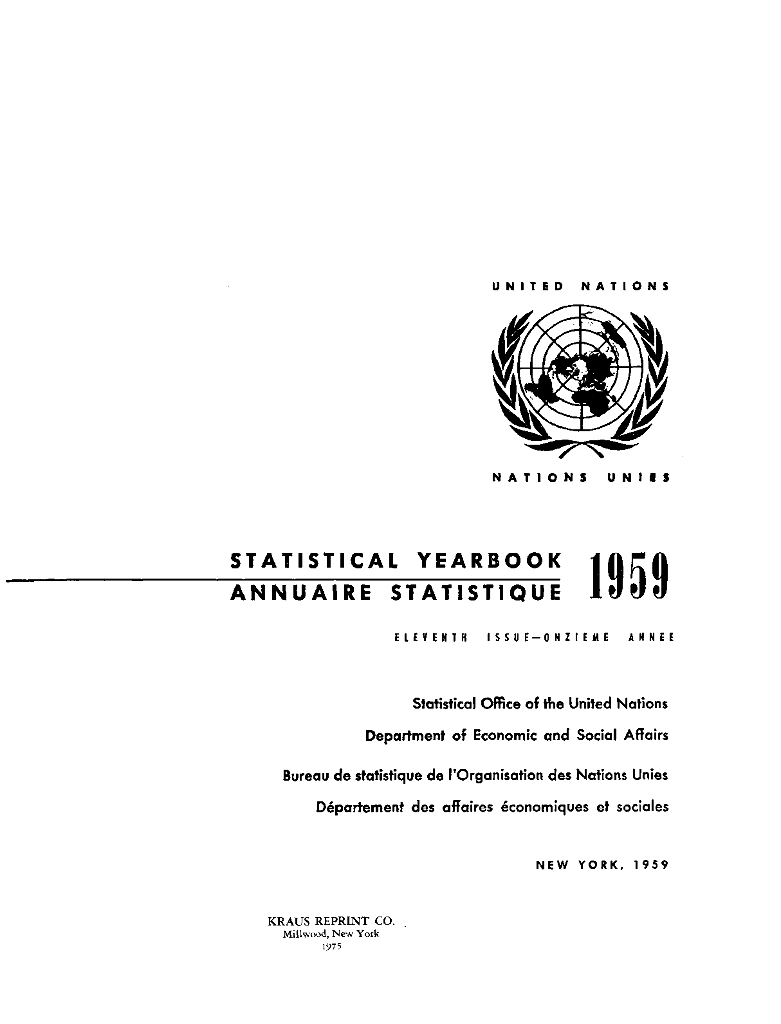 联合国统计年鉴1959（第11期）（英文版）