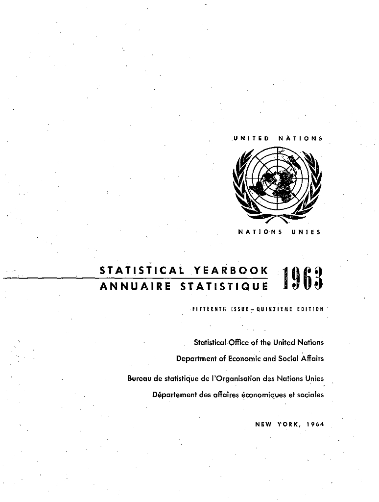 联合国统计年鉴1963（第15期）（英文版）