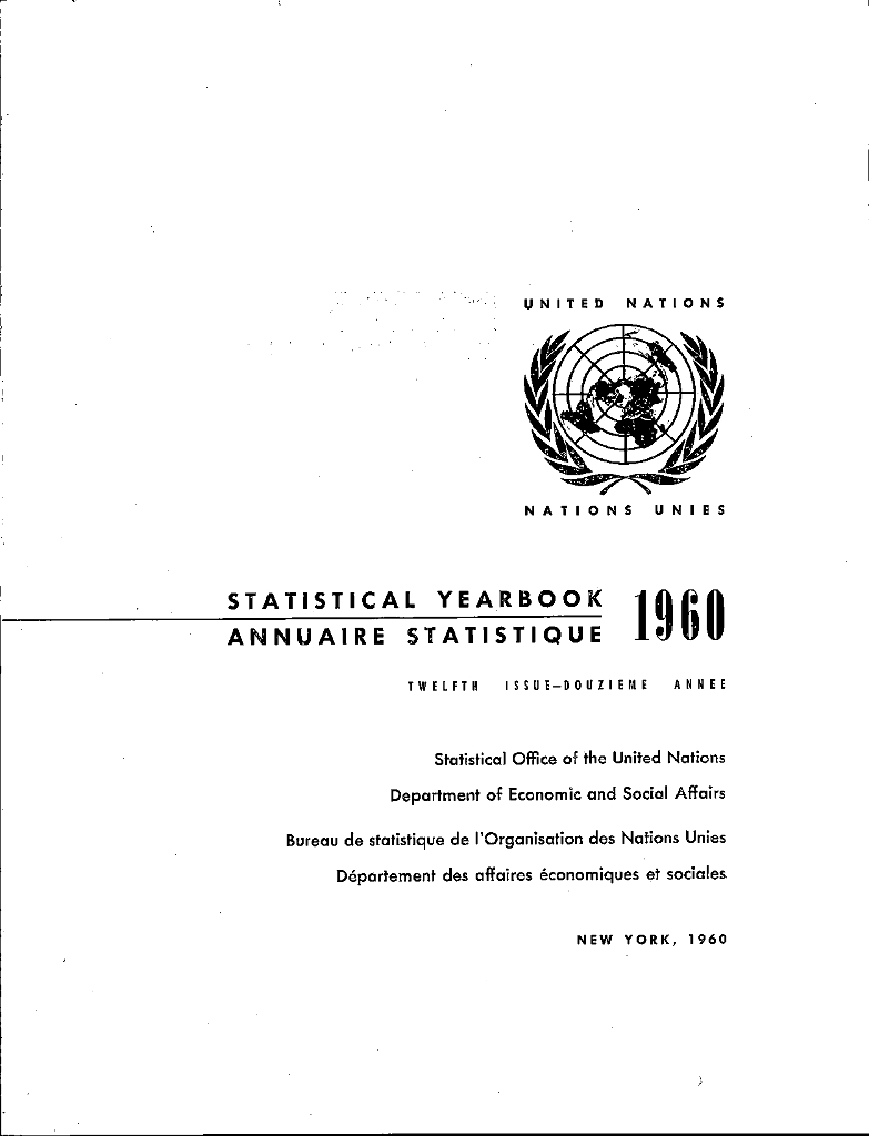 联合国统计年鉴1960（第12期）（英文版）