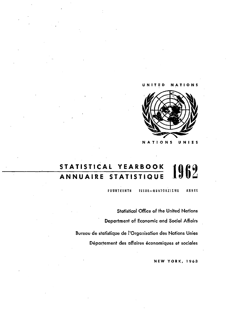 联合国统计年鉴1962（第14期）【英文版】