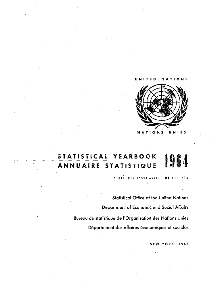 联合国统计年鉴1964（第16期）（英文版）