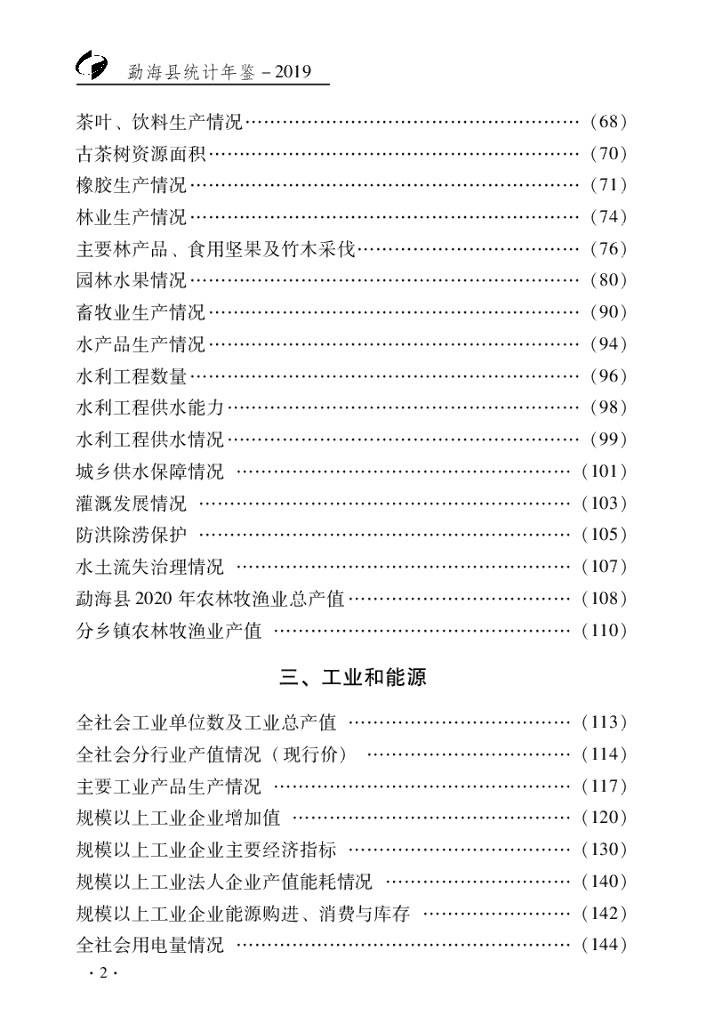 勐海县统计局：2019年勐海县统计年鉴_第6页