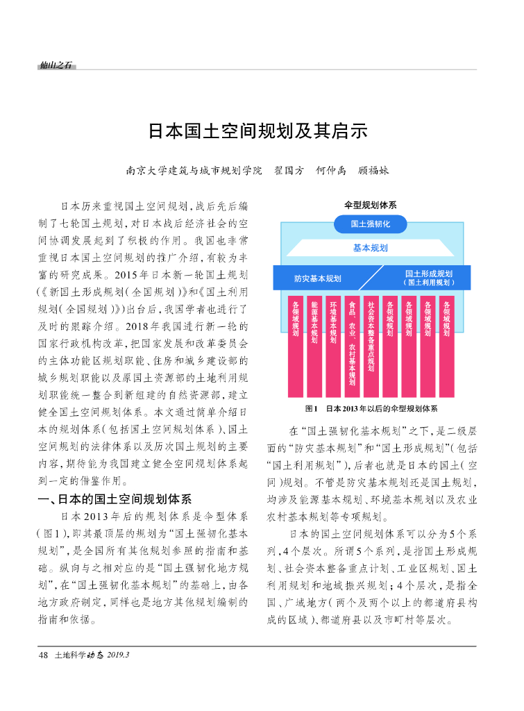 日本国土空间规划及其启示