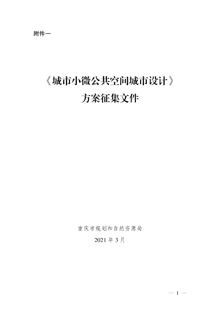 重庆市规划和自然资源局：《城市小微公共空间城市设计》方案征集文件