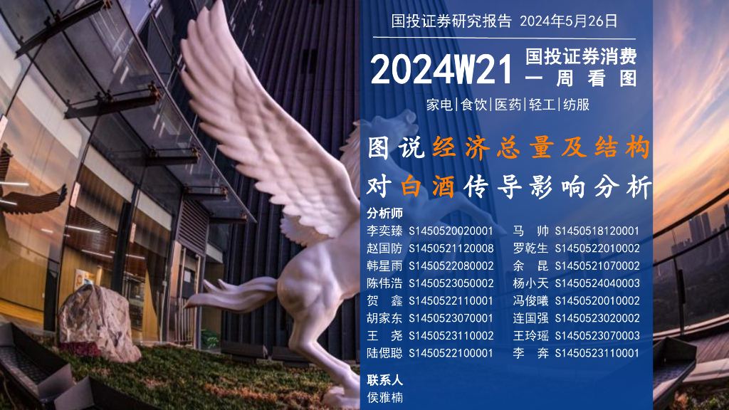 国投证券：消费一周看图2024W21：图说经济总量及结构对白酒传导影响分析