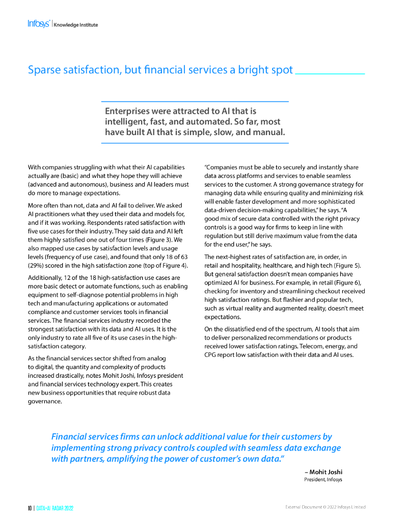 印孚瑟斯（Infosys）：2022数据人工智能雷达报告：让人工智能成为现实：从数据科学到实际业务（英文版）_第10页