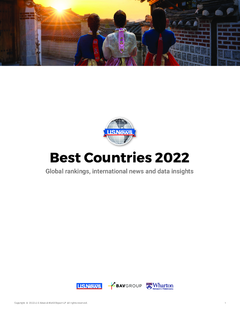 美国新闻&沃顿商学院：2022年全球最佳国家排名（英文版）