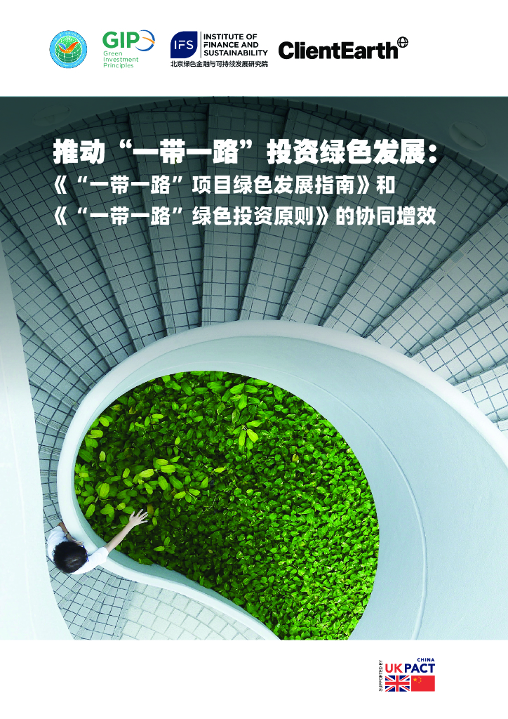 一带一路绿色发展国际联盟：推动“一带一路”投资绿色发展：《“一带一路”项目绿色发展指南》和《“一带一路”绿色投资原则》的协同增效